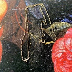 14kt Yellow Gold Pave Diamond Cross Necklace from Zoë Chicco